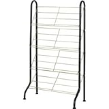 シューズラック(靴立て) スチール スリム 【8足まで収納可】 幅54cm ブラック（黒）【組立品】