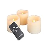 Everlasting Glow LED Wax Wavy Edge Candle, Set of 3, 3 x 3 by Gerson