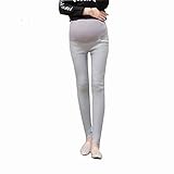 Spinas(スピナス) マタニティ スリム パンツ ストレッチ素材 ポケット付き モノトーンカラー（XL,グレー）