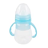 uxcell フィーダーボトル　幼児哺乳瓶　母乳実感哺乳びん　シリコーン製ボトル　ライトブルー　プラスチック製　140ml容量