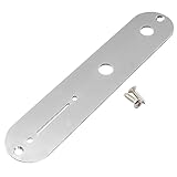 Musiclily Pro 32mm スチール製 テレキャスター用コントロールプレート ナローポットホールタイプTele TLエレキギター用、クローム