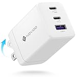 NOVOO 67W USB C 充電器【業界最軽量・超短設計・GaN III窒化ガリウム】タイプC PD急速充電器【極小型/フレームレス設計・ほこりレス/超滑らかな折畳式プラグ/三台同時充電/PD3.0/PPS/PSE】NEC/AQUOS/iPad/Galaxy S24/iWatch/Steam D