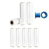 ストレッチフィルム 8本セット 幅500mm×長さ300m 15μ(15ミクロン) 強化ストレッチフィルム 荷崩れ防止・防汚・防塵・段ボールなどの梱包 荷造り梱包資材 操作器具付き まとめ買いお得