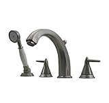 Whitehaus 514.453TF-PTR Blairhaus Monroe 7 7/8-Inch Deck Mount Tub Filler Set with Octagon-Shaped Le