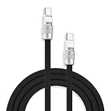 chubbycable USB C ケーブル 耐久性のあるソフトシリコン製 240W 急速充電 スマートフォン タイプc ケーブル データ転送コード iPhone 17/16/15シリーズ iPad 対応, ブラック, Type-C から Type-C, 2m