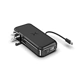 zepan 超急速 モバイルバッテリー 大容量 9600mAh ACプラグ Type-C内蔵ケーブル 超急速充電 最大出力30W iPhone/Android/MacBook Airノートパソコンなど対応 WPD30…(Multicolor)