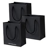ギフトバッグ プレゼント用 19×9×22cm ブラック 紙袋 ラッピング袋 おしゃれ 3枚セット 贈り物用 NYANDELMO ND-0175-R06-BG-3SET19