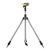 散水 -Dewin スプリンクラー、霧化　360度回転 園芸 ガーデンニング 芝生 灌漑 散水用具 三脚付き　ステンレス　防錆