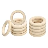 PATIKIL 35mm 木製リング クラフト用 30個パック 天然木製リング 未完成の木製ル ープサークル ペンダントコネクタ用 ジュエリー作り マクラメ DIY クラフト