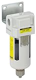 PneumaticPlus SAF3000M-N03B Compressed Air Particulate Filter, 3/8 Pipe Size, NPT-Manual Drain, Poly