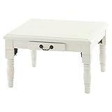 完成品 アンティーク調こたつ 継ぎ脚タイプ 折りたたみ こたつ テーブル 机 〔65×65cm〕 ホワイト
