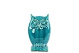 Urban Trends Collection 28105 Ceramic Owl Figurine on Base Gloss Turquoise, Small