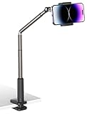 JSAUX ベッドとデスク用電話ホルダー 調節可能なユニバーサル電話クランプ クリップ デスクベッドフレーム用