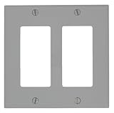 Leviton 80409-NGY 2-Gang Decora/GFCI Device Decora Wallplate, Standard Size, Gray by Leviton [並行輸入品]
