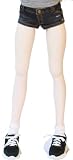 【Petite Marie】1/3 DDS対応 岡山加工 ダメージ ショートジーンズ ブラック KOJIMA加工 ダメージ加工 ローライズ ミニ丈 ジーンズ ストレッチ デニム ヴィンテージ加工 60cm ドール BJD 人形服 【プティットマリエ】 [No.0133]