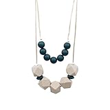 Bumkins Nixi Paloma Silicone Teething Necklace, Navy