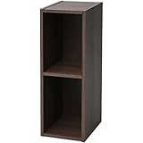 山善(YAMAZEN) A4 ブラザーズ カラーボックス 2段 ウォルナット 幅25×奥行29×高さ73.5cm CABR-7525(WL)