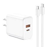 充電器 type-c 急速充電対応 55W USB-A 40W& Type-C 15W コンセント式電源アダプター 2ポート搭載 iPhone 17/16/15 Pro Max, Samsung Galaxy S25 Ultra, iPad, and Pixel、Android/タブレット