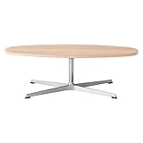 T53 リビングテーブル 日本製 国産 センターテーブル 楕円型 オーバル 木製 アルミ スチール【サイズ】幅1200 × 奥行470 × 高さ375 mm　テーブル 北欧 ミッドセンチュリー おしゃれモダン MK (ナチュラル色)