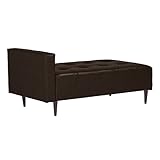 arne ベンチソファ 背もたれ無し ベンチチェアー 長椅子 片肘付き イス ダイニング 2人掛け 合皮レザー Baggy SA 3×5 ダークブラウン