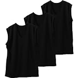 [白鷺ニット] 3枚組 爆速乾 メッシュ サーフ Vネック シャツ ノースリーブ メンズ 春夏 吸汗速乾 L0902C-E (LL, ブラック3枚)