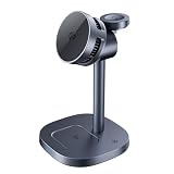 【Amazon限定ブランド】Qi2 Magnetic 3-in-1 Fast Wireless Charging Station with Active Cooling (metaric gray, Round head)