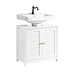 SoBuy 洗面台 洗面化粧台 洗面所収納キャビネット 幅60*奥行35*高さ58cm 洗面台 収納 洗面台下収納 洗面所収納棚 洗面ボウル下のキャビネット収納（FRG237-II-W/洗面ボールは付属されてない！別途でご購入ください）