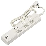 オーム電機 電源タップ 3個口 急速充電 PD対応Type-C/Type-Aポート付き 1m ホワイト HS-TPU31PD23-W 00-1009 OHM