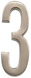 Distinctions by Hillman 843283 4-inch Die Cast自己粘着家アドレスPlaque、つや消しニッケル、数3