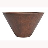 軽量コンクリート製植木鉢(プランター) ストーンライト/コニック浅 φ45cm 底穴有り ラスティ 〔ガーデニング用品/園芸〕