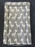 Deluxe Unisex Baby Waterproof Changing Mat with Raised Edges - Unique Grey and White Giraffe Design 