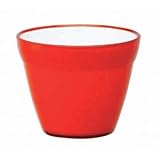 【4個入】イタリア製樹脂ポット(植木鉢/プランター) COCCO(コッコ) φ8cm/穴無し レッド(赤) 〔ガーデニング用品/園芸〕