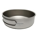 TITAN MANIA(チタンマニア) クッカー チタン製 全てのサイズが綺麗にスタッキング出来る 400ml 500ml 600ml 700ml 850ml 1200ml セット 軽量 頑丈 直火 コンパクト 折りたたみハンドル おしゃれ 大きめ 小さめ キャンプ ソロキャンプ アウトドア用品 キャンプ用品 収納袋付き (1200ml)