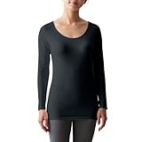 [ベルメゾン] インナーシャツ レディース 綿混 長袖 あったかインナー ホットコット ブラック M