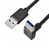 ViViSunUSB3.0上下左右90°方向変換ケーブルUSB・A(オス)-USB・A(オス) USB 3.0 ケーブル タイプA-タイプA オス-オス 金メッキコネクタ [ 両端 USB・A平型ケーブル ]USB 3.0 ケーブル タイプA-タイプA オス-オス メッキコネクタ搭載 高耐久性 USBケーブル 両端 オス モデム対応 (上L, 0.3m)