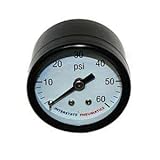 Interstate Pneumatics G2101-060 Pressure Gauge 60 PSI 1-1/2 Inch Diameter 1/8 Inch NPT Rear Mount by