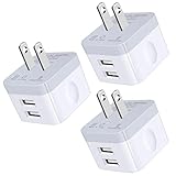 USB 充電器 コンセント 横向き2ポート 急速充電 アダプター iPhone/Android/Pixel/Xperia/AQUOS 対応 スマホ 携帯 AC アダプタ PSE認証 3個セット ホワイト