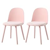 ダイニングチェア Probasto PP（強化ポリプロピレン）クッション付き おしゃれ 北欧家具 椅子 いす リビングチェア デザイナーズチェアー リビングチェア デスクチェア ピンク【2脚セット】