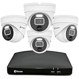 Swann Security System with 5680 DVR 2TB HDD Recorder, PRO Dome Cameras, 8 Channel 4 Cam, 4K Ultra HD Indoor Outdoor Wired Sur
