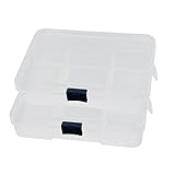 uxcell 電子小物収納ケース スライドボタン 5つの分割り プラスチック材料 2個入り