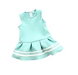 （ポルテボヌール) ワンピース ボーダー ミニ ピンク ミント グリーン 女の子 キッズ ベビー (012 グリーン 100cm)