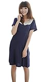 授乳服 ワンピース チュニック 授乳口 付き 赤ちゃん ベビー マタニティ ウェア ゆったり 妊婦 散歩 哺乳 出産 準備 産前 産後 オールシーズン ネイビー 紺 長袖 半袖 Why'sオリジナル(