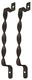 2 Hand Forged素朴なTwisted Wrought Iron GatesドアWindowsハンドルPulls