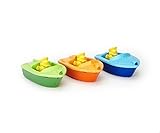 Green Toys BTSA-1105 Sport Boat Assortment Vehicle - The blue Launch Boat, orange Race Boat, and gre