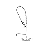 T&S Brass 5PR-8W14 Pre-Rinse Wall Mount Base with 8-Inch Centers, 6-Inch Wall Bracket and 14-Inch Ad
