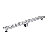 KES Long Linearシャワー床ドレインwith Removable Grate Strainer Sus 304ステンレススチール浴室Drainer 81 cm Rustproofつや消し仕