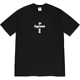 Supreme Cross Box Logo Tee クロスロゴ tシャツ メンズ 半袖 おしゃれ FW20 (ブラック, S)