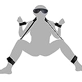 MONEON 開脚ベルト 拘束具 M字 かいきゃく SMベルト グッズ ボンテージ コスプレ 2点 セット 奴隷 手枷 足枷 プレイ 過激 人気 エスエム