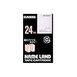 （まとめ） カシオ CASIO ネームランド NAME LAND スタンダードテープ 24mm×8m 透明／白文字 XR-24AX 1個 【×4セット】