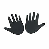 1ペアの手Prints Handprints Breast Nipple Cover Pasty Pasties 1 ブラック